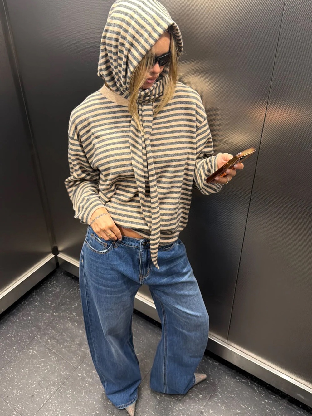 LIONESS | OLSEN KNIT | SLATE STRIPE | 1K - Picture 5 of 6